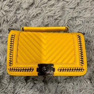Yellow Quilted Handbag